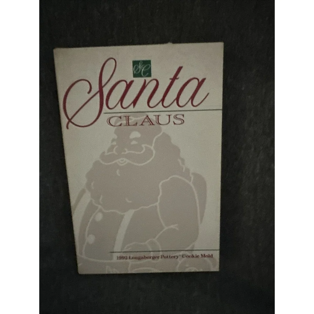 VTG Longaberger‎ Pottery 1992 Santa Claus Cookie Mold Christmas Decor 7